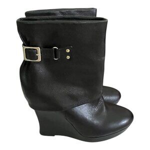Saks Fifth Avenue SF-BAYLEE Leather Boots Black Size 8.5